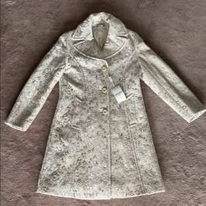 NWT Vintage Cinzia Rocca Due Gold Lame Bemberg Coat